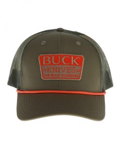 Buck Knives Embroidered Patch Mesh Snapback O.D. Green Hat #89189
