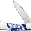 Case Knife Smooth Blue Crackle Kirinite Peanut Pocket Knife #CASE50723