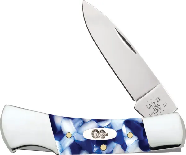 Case Knife Smooth Blue Crackle Kirinite Peanut Pocket Knife #CASE50723 Case Knife Smooth Blue Crackle Kirinite Peanut Pocket Knife #CASE50723