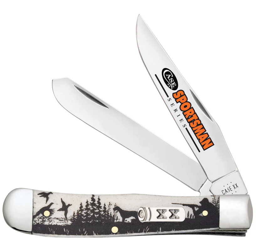 Case Knife Sportsman Series Hunter Embellished Smooth Natural Bone Trapper Knife Case Knife Sportsman Series Hunter Embellished Smooth Natural Bone Trapper Knife