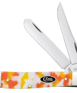 Case Knife Smooth Candy Corn Kirinite Mini Trapper Pocket Knife #CASE53751
