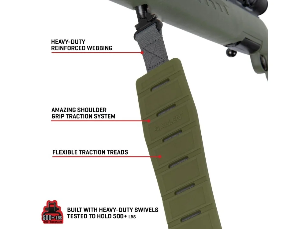 Allen KLNG Traction Molded Rubber Rifle Sling - Ranger Green #8890A Allen KLNG Traction Molded Rubber Rifle Sling - Ranger Green #8890A