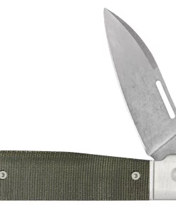 Case Knife Smooth OD Green Canvas Micarta Highbanks Knife #42231