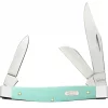Case Knife Smooth Seafoam Green G-10 Medium Stockman Knife #18102