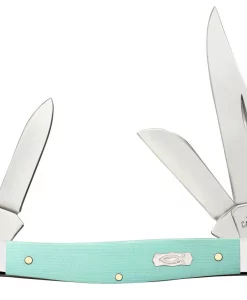 Case Knife Smooth Seafoam Green G-10 Medium Stockman Knife #18102