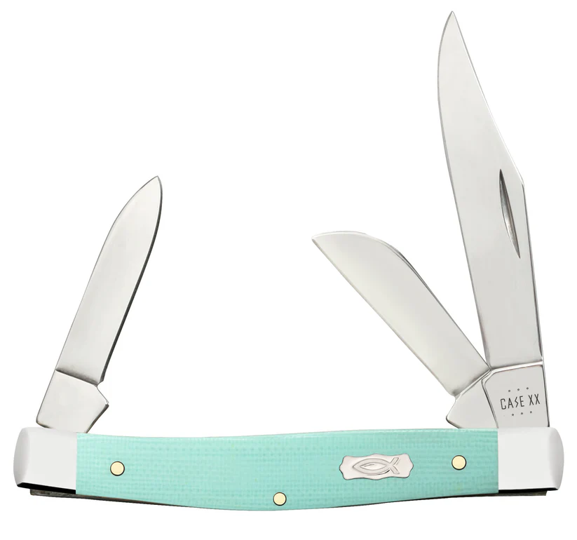 Case Knife Smooth Seafoam Green G-10 Medium Stockman Knife #18102 Case Knife Smooth Seafoam Green G-10 Medium Stockman Knife #18102