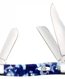 Case Smooth Blue Crackle Kirinite Stockman Pocket Knife #CASE50722