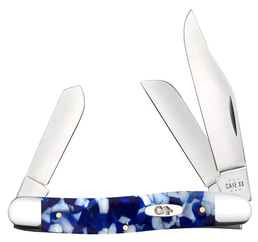 Case Smooth Blue Crackle Kirinite Stockman Pocket Knife #CASE50722 Case Smooth Blue Crackle Kirinite Stockman Pocket Knife #CASE50722