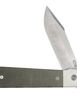 Case Knife Smooth OD Green Canvas Micarta Knife #50911