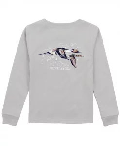 Properly Tied Toddler Boys Pintails Long Sleeve Shirt - Ice Grey