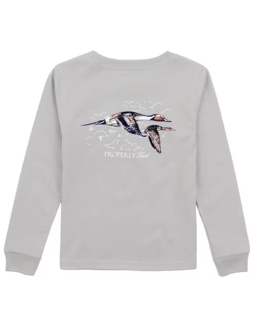 Properly Tied Toddler Boys Pintails Long Sleeve Shirt - Ice Grey