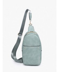 Jen & Co. Pamela Vegan Double Zip Sling Bag