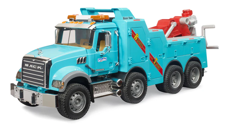 Bruder Mack Granite Recovery And Towing Truck With Light And Sound Module #02831 Bruder Mack Granite Recovery And Towing Truck With Light And Sound Module #02831