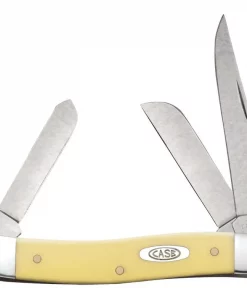 Case Knife Stockman Folding Pocket Knife With Yellow Synthetic Handle #00035
