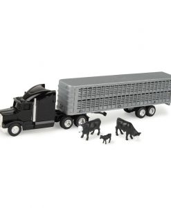 Tomy 1:64 John Deere Livestock Cattle Semi Set With Black Cab And Cows #45967