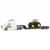 Tomy 1:32 Peterbilt 579 Semi Truck With Lowboy Trailer And John Deere Tractor #47679