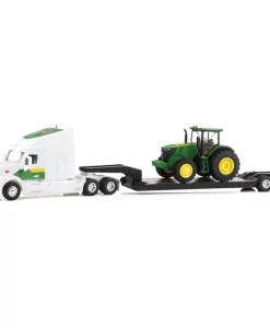 Tomy 1:32 Peterbilt 579 Semi Truck With Lowboy Trailer And John Deere Tractor #47679