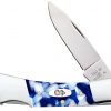 Case Knife Smooth Blue Crackle Kirinite Lockback Pocket Knife #CASE50721