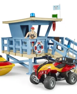 Bruder Bworld Lifeguard Station With Quad And Personal Water Craft #62780