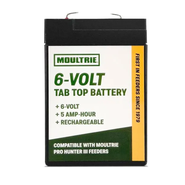 Moultrie 6V Tab-Top Battery (Rechargeable) #MFA-15120 Moultrie 6V Tab-Top Battery (Rechargeable) #MFA-15120