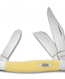 Case Knife Large Stockman Folding Pocket Knife With Yellow Synthetic Handle #00203