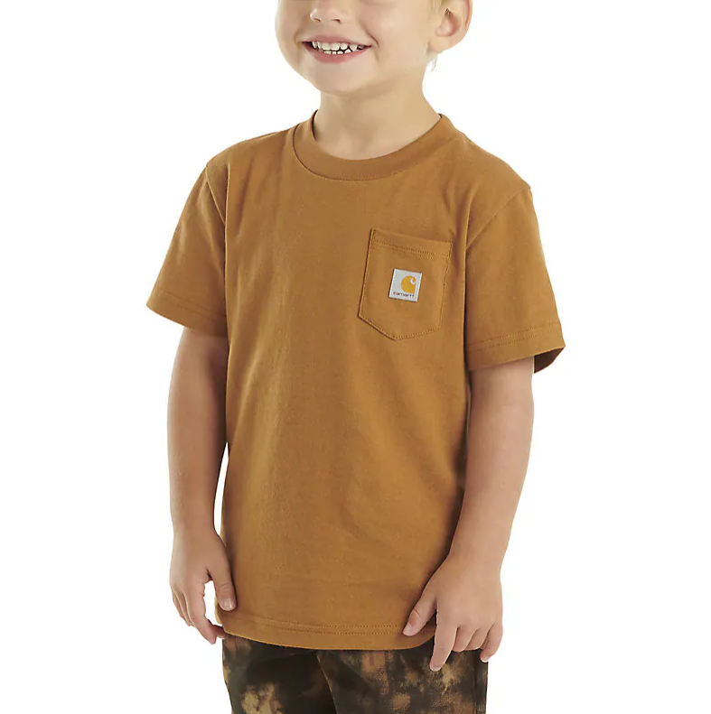 CARHARTT BROWN Carhartt Kids' Youth Short Sleeve Pocket T-Shirt #CA6513