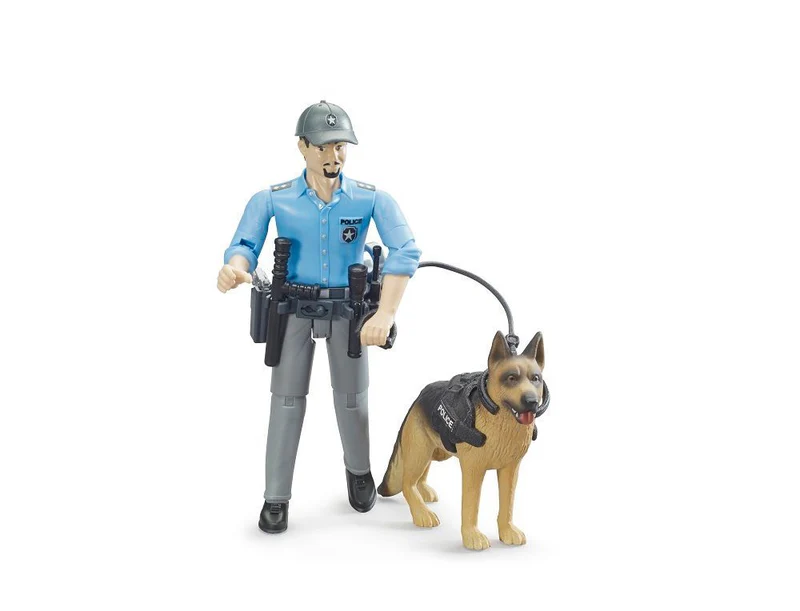 Bruder Bworld Police Officer With Dog #62150 Bruder Bworld Police Officer With Dog #62150