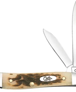 Case Knife Peach Seed Jig Amber Bone Peanut Pocket Knife #045