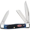 Case Knife Rogers Jig Navy Blue Bone Medium Stockman Knife #07049