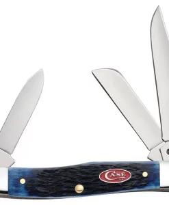 Case Knife Rogers Jig Navy Blue Bone Medium Stockman Knife #07049