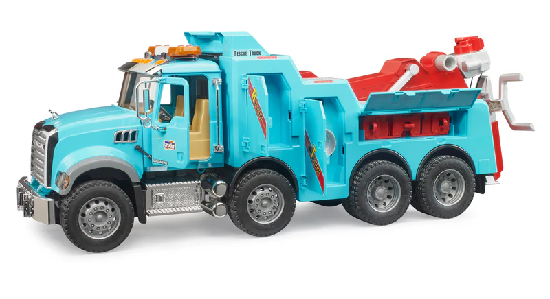 Bruder Mack Granite Recovery And Towing Truck With Light And Sound Module #02831 Bruder Mack Granite Recovery And Towing Truck With Light And Sound Module #02831