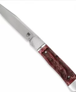 CobraTec Trapper Hidden Release Flip Open Drop Point Knife - Red #CTTHRRED