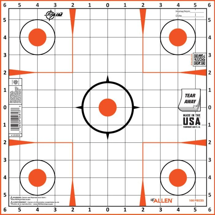 Allen Company 12" EZ Aim Sight-In Grid Peel Away Target - 100-Pack #15333-100 Allen Company 12" EZ Aim Sight-In Grid Peel Away Target - 100-Pack #15333-100