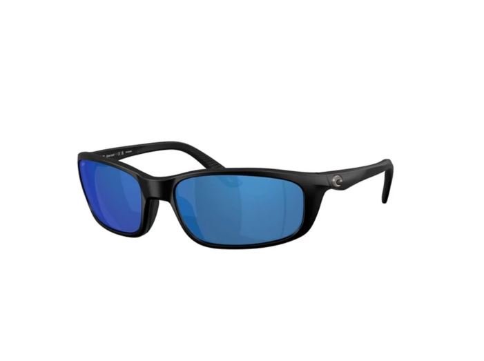 Costa Del Mar Brine II Sunglasses In Matte Black With Blue Mirror 580G Lenses Costa Del Mar Brine II Sunglasses In Matte Black With Blue Mirror 580G Lenses