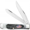 Case Knife Gray Sawcut Jigged Bone Trapper Folding Knife #53060
