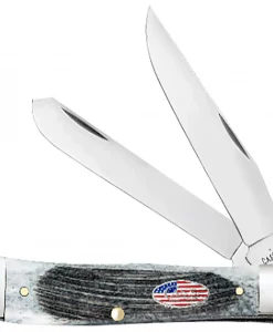 Case Knife Gray Sawcut Jigged Bone Trapper Folding Knife #53060