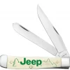 Case Knife Jeep Embellished Smooth Natural Bone Trapper Knife #27013