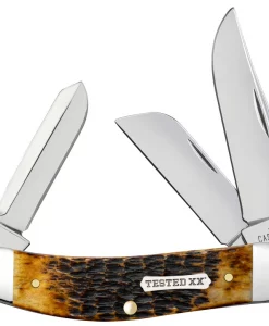 Case Knife Rogers Jigged Burnt Amber Bone CS Sowbelly Knife #51393