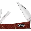 Case Knife Smooth Dark Red Burlap Micarta CS Seahorse Whittler #12276