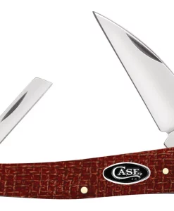 Case Knife Smooth Dark Red Burlap Micarta CS Seahorse Whittler #12276
