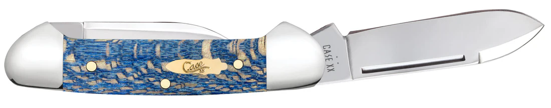 Case Knife Smooth Blue Sycamore Wood Baby Butterbean Knife #63733 Case Knife Smooth Blue Sycamore Wood Baby Butterbean Knife #63733