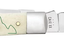 Case Knife Jeep Embellished Smooth Natural Bone Trapper Knife #27013