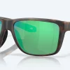 Costa Del Mar Broadbill II XL Sunglasses In Matte Tortoise With Green Mirror 580G Lenses #06S69135