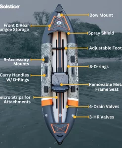 Solstice Watersports Scout Inflatable Fishing Kayak Kit #29750