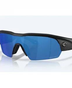 Costa Del Mar Pilothouse PRO Sunglasses In Matte Black With Blue Mirror 580P Lenses