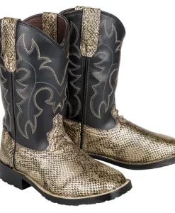 TuffRider Little Kid's Black Snake in My Boot – Western Leather Boots