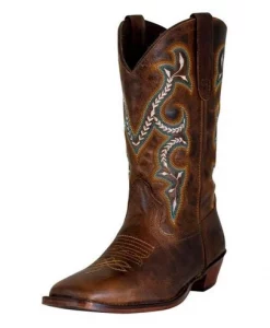 TuffRider Women's Jenny Embroidered Leather Square Toe Western Boots