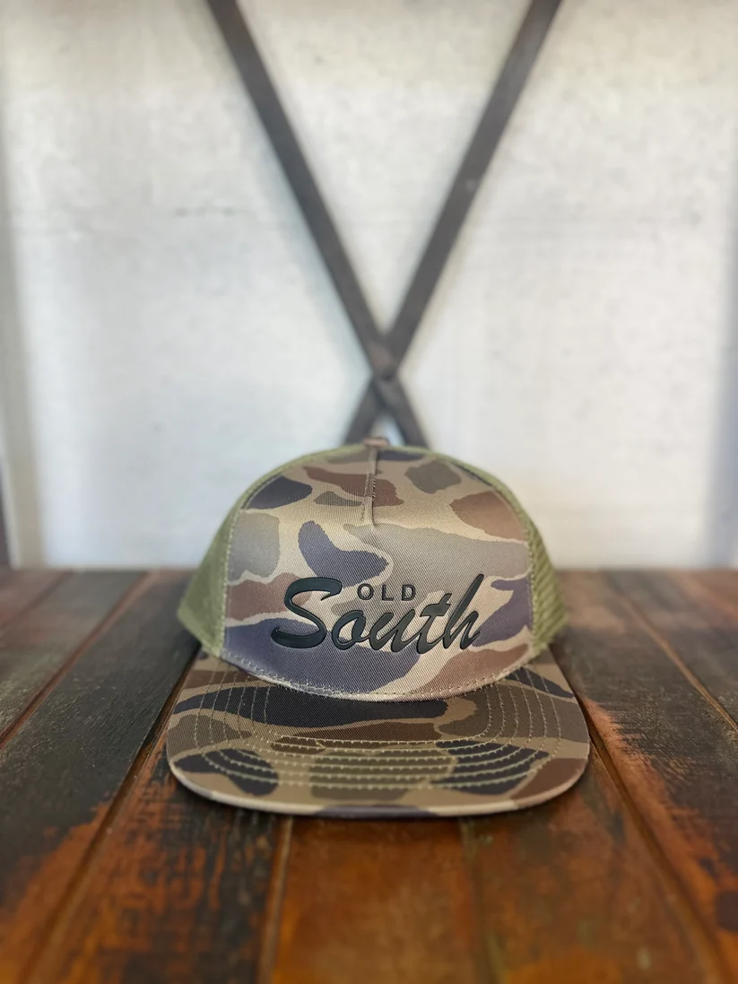 Old South Patch Thicket Camo Trucker Hat – Youth One Size Old South Patch Thicket Camo Trucker Hat – Youth, One Size