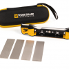 Work Sharp Guided Field Sharpener Elite – 4 Diamond Plates, Ceramic Rod & Leather Strop with Case