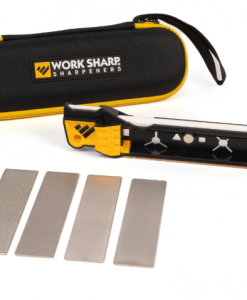 Work Sharp Guided Field Sharpener Elite – 4 Diamond Plates, Ceramic Rod & Leather Strop with Case